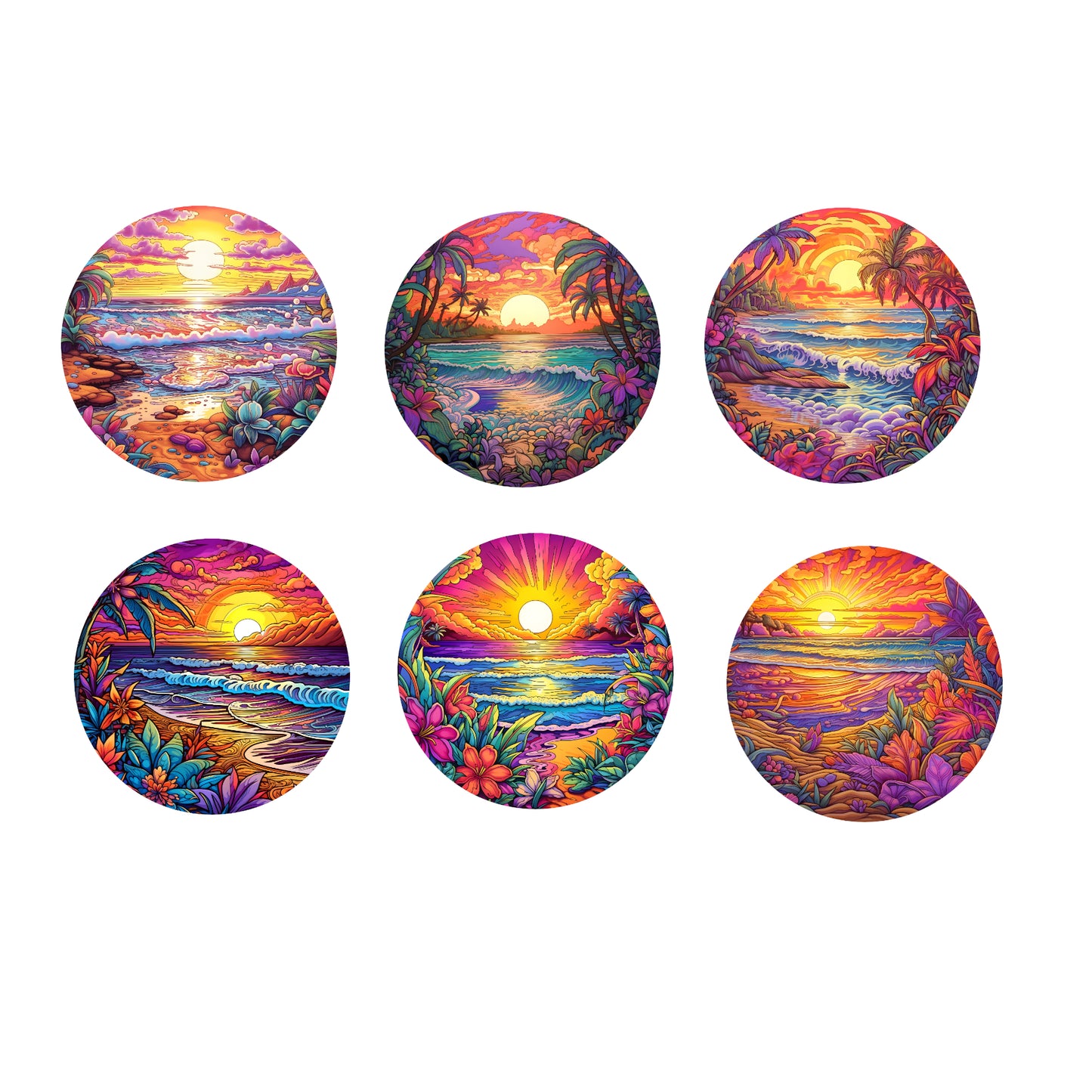 Ceramic Coaster Set - Beach
