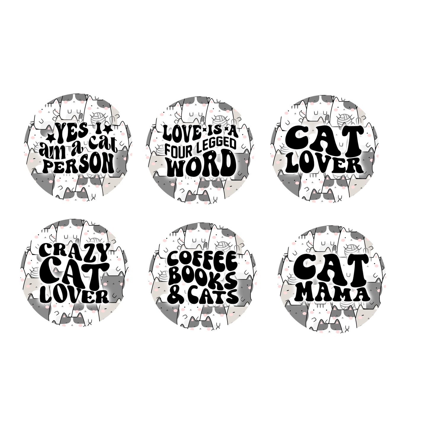 Ceramic Coaster Set - Cats