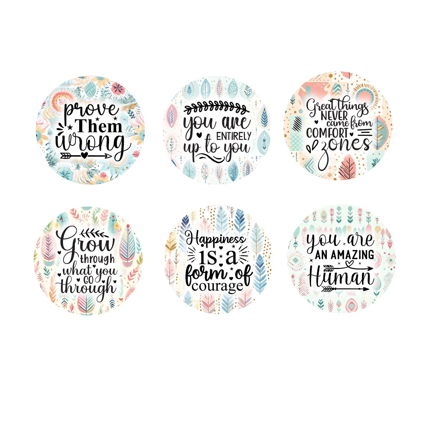 Ceramic Coaster Set - Positive Quotes