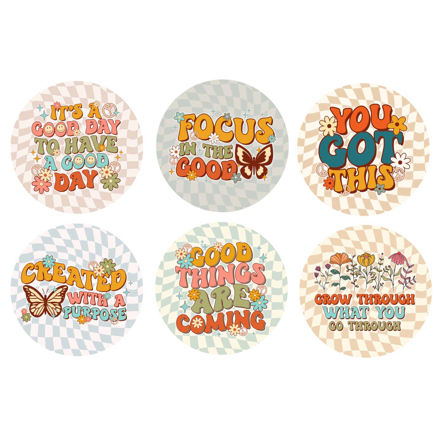 Coaster Set - Retro Positive