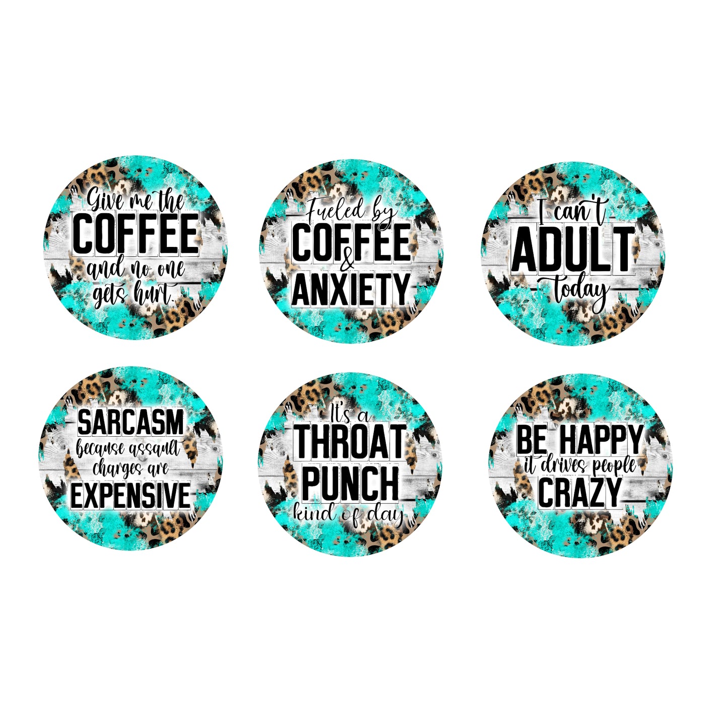 Ceramic Coaster Set - Sarcastic Coffee