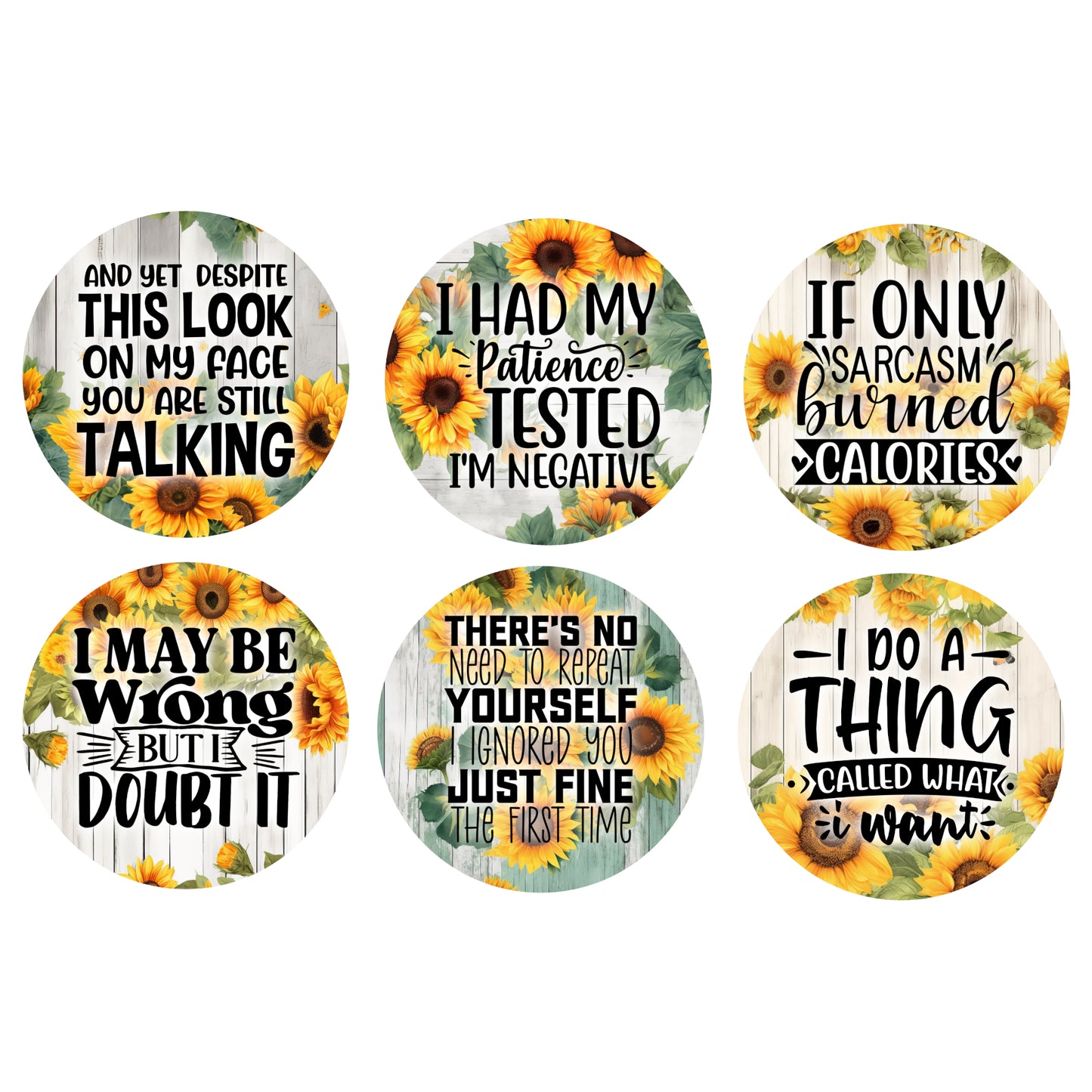 Coaster Set - Sarcastic Sunflower