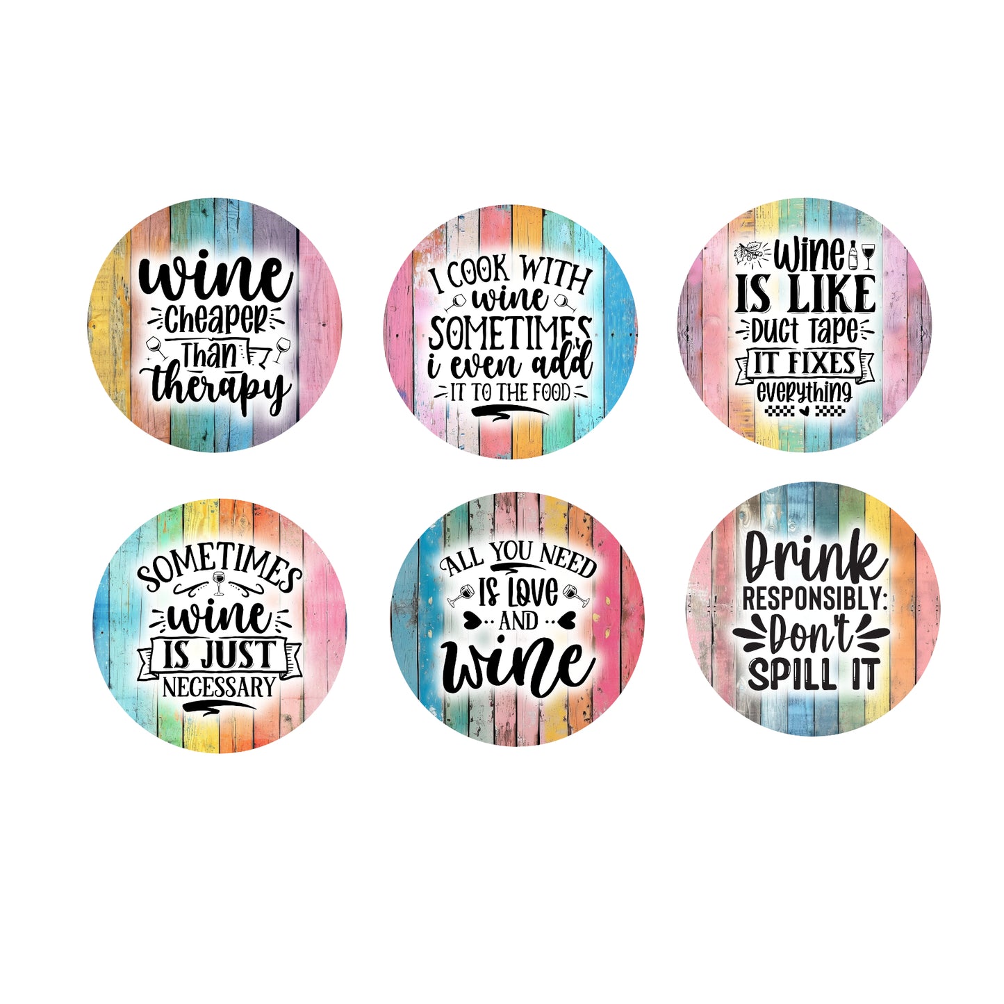 Ceramic Coaster Set - Wine