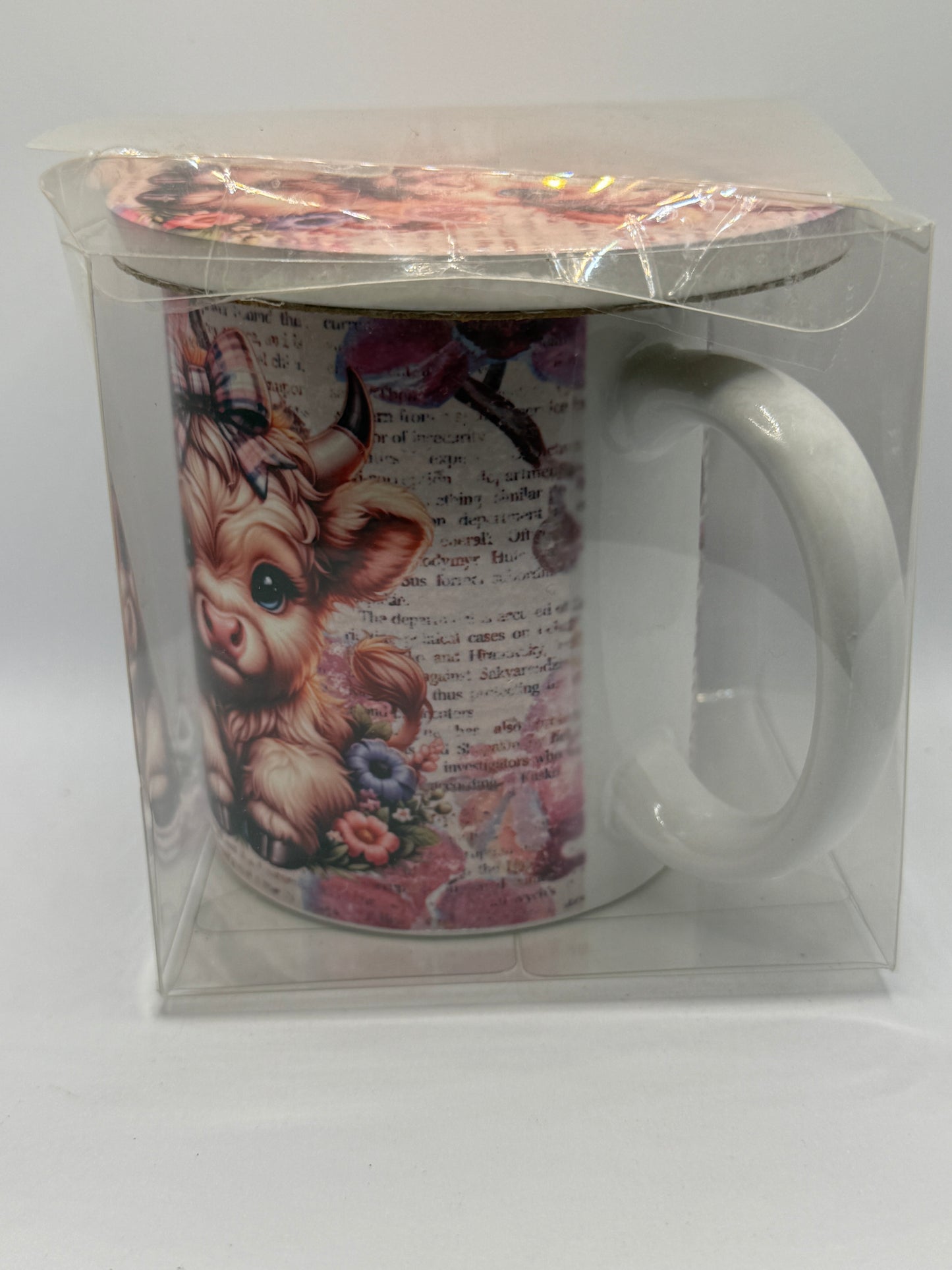 Ceramic Mug and Coaster - Highland Cow