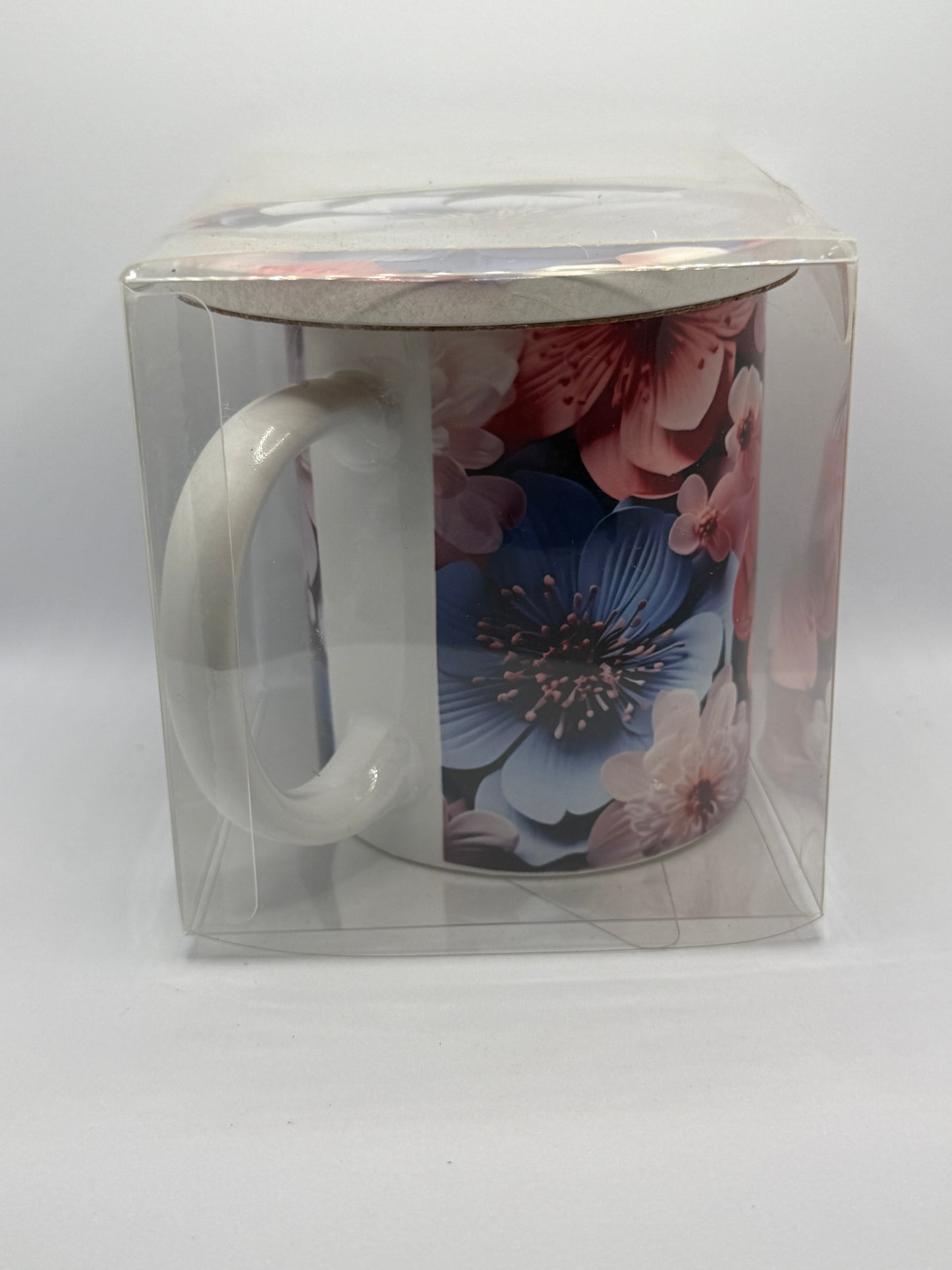 Ceramic Mug and Coaster - Blue Floral