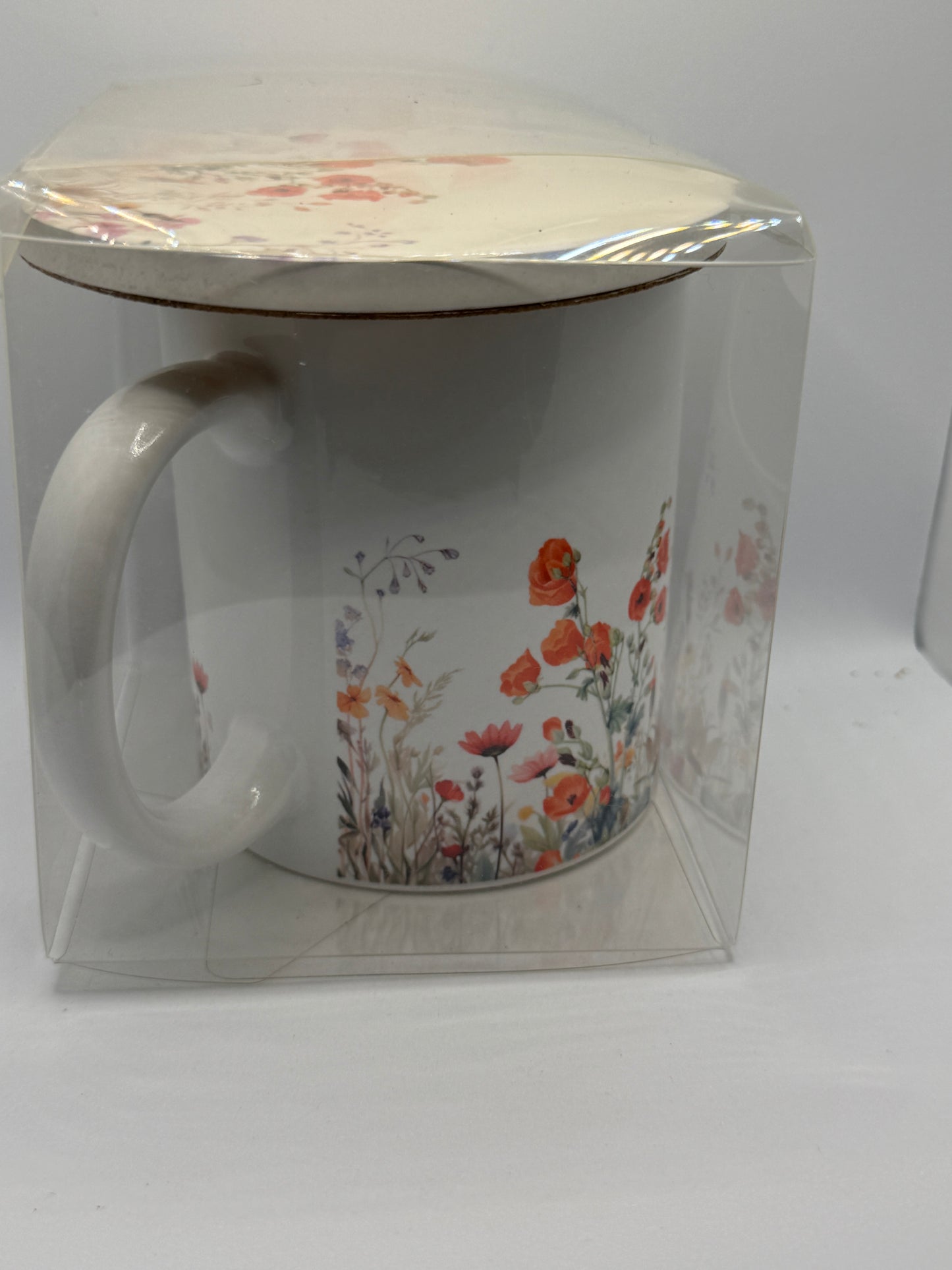 Ceramic Mug and Coaster - Flowers