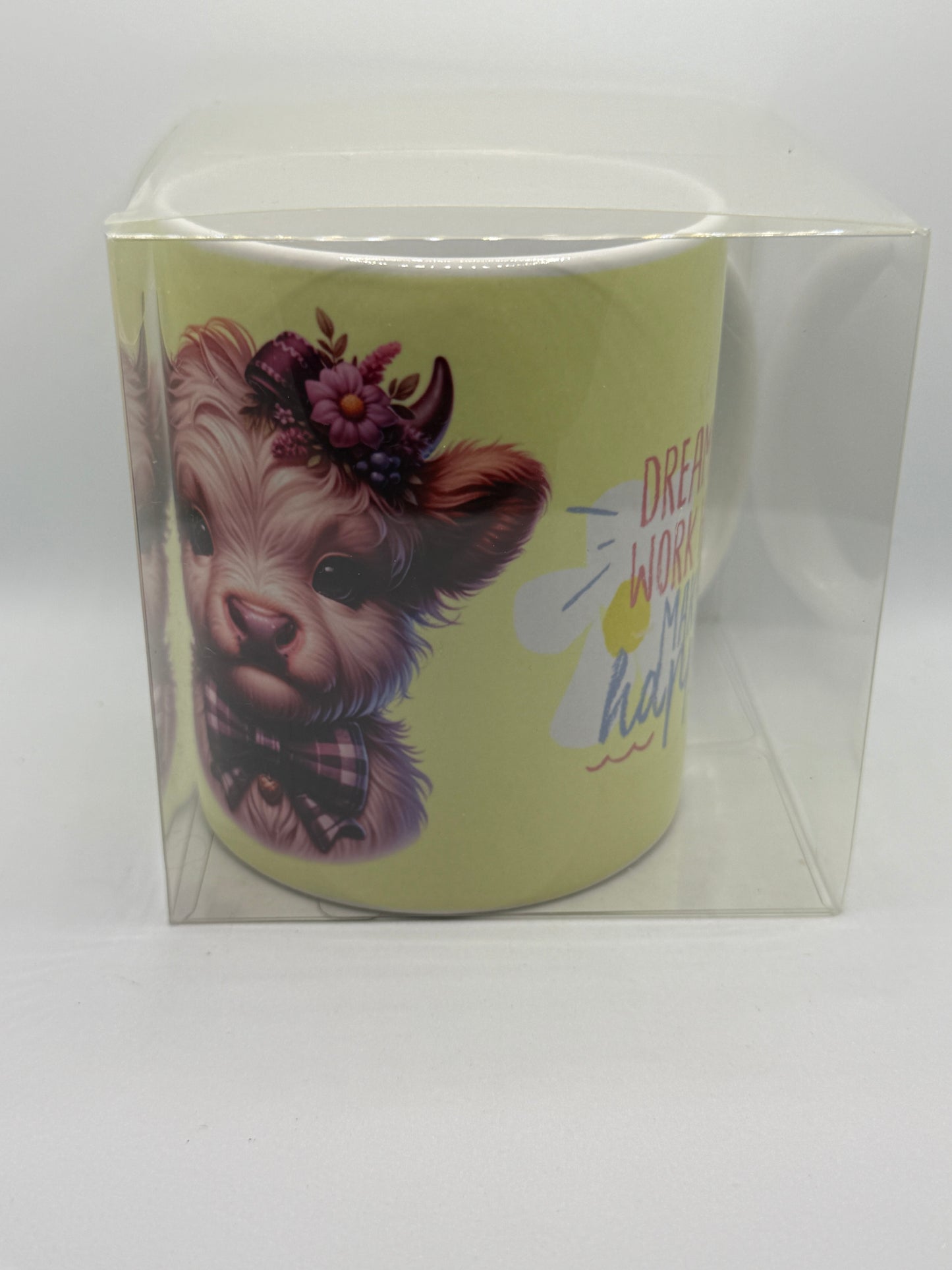Ceramic Mug - Highland Cow Green
