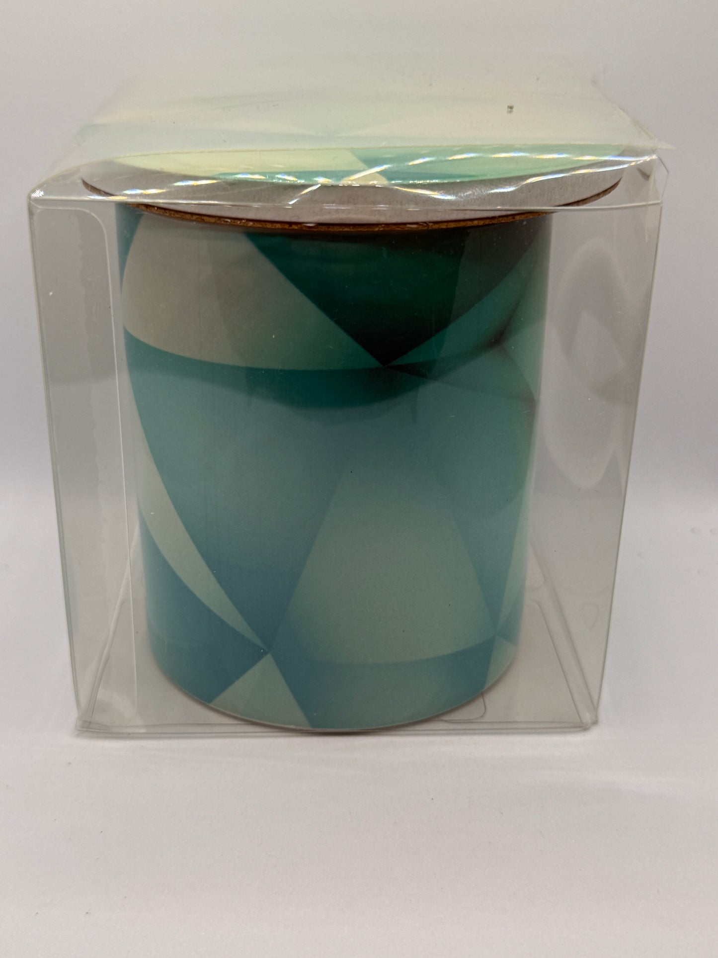 Ceramic Mug and Coaster - Green Abstract