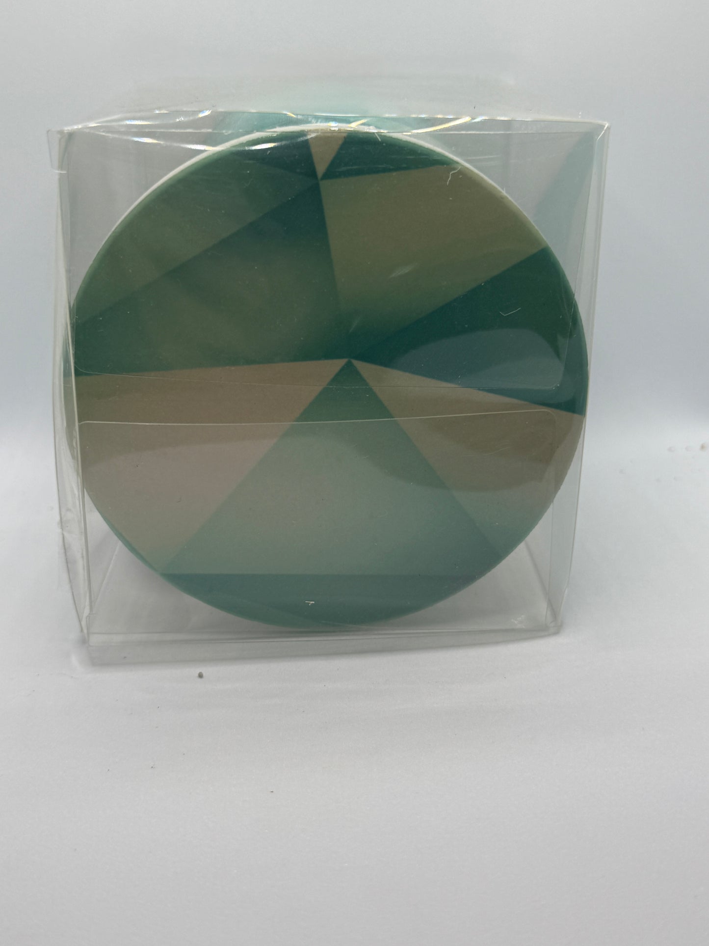 Ceramic Mug and Coaster - Green Abstract