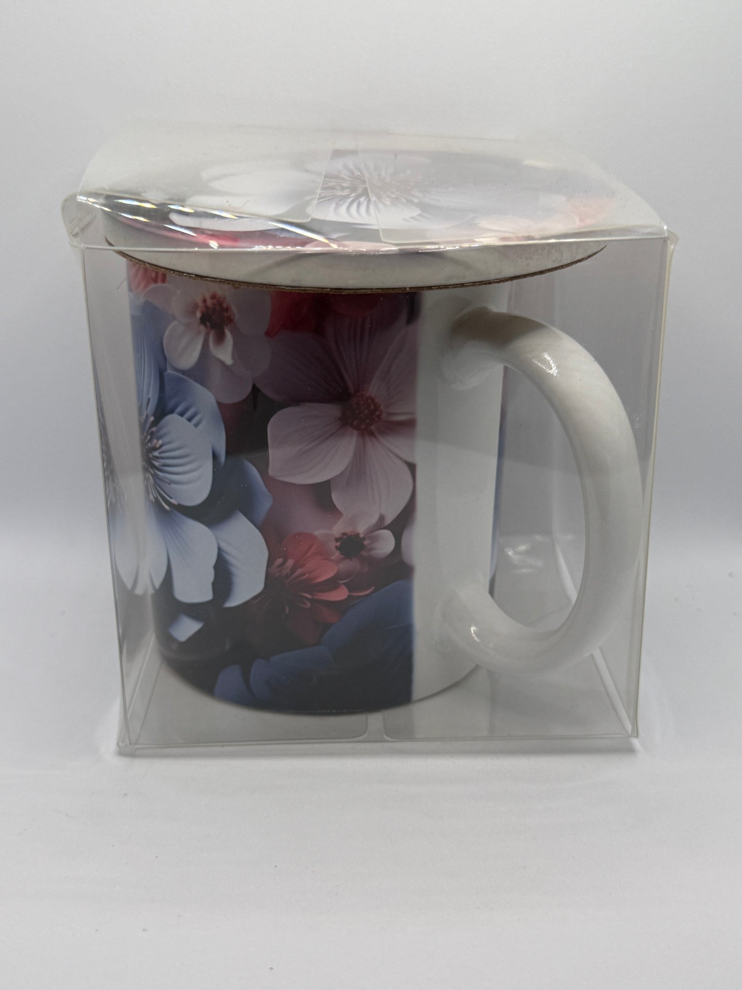 Ceramic Mug and Coaster - Blue Floral