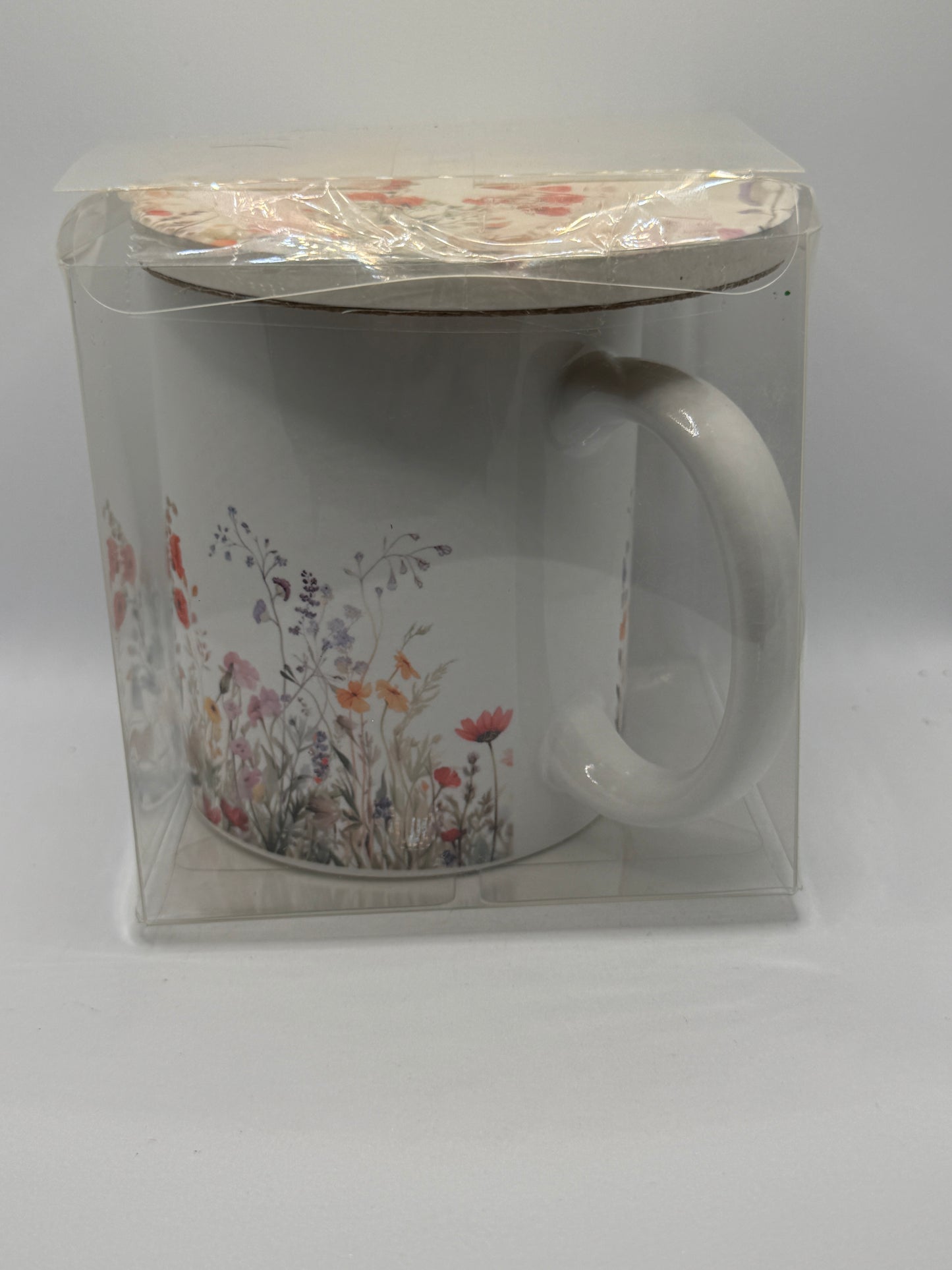 Ceramic Mug and Coaster - Flowers