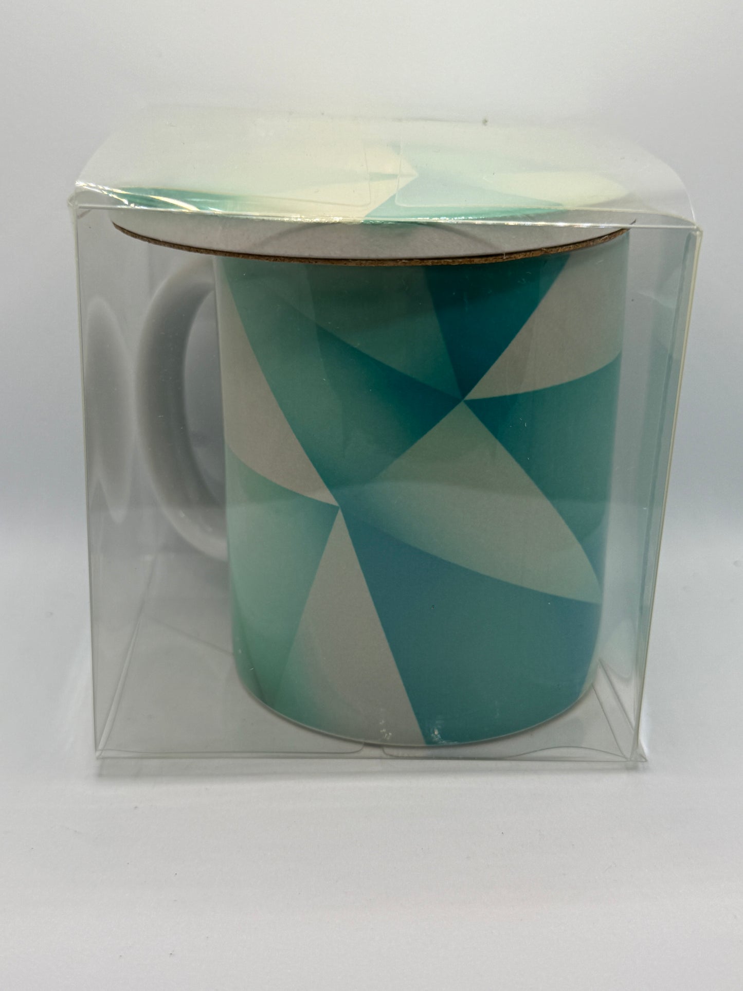 Ceramic Mug and Coaster - Green Abstract