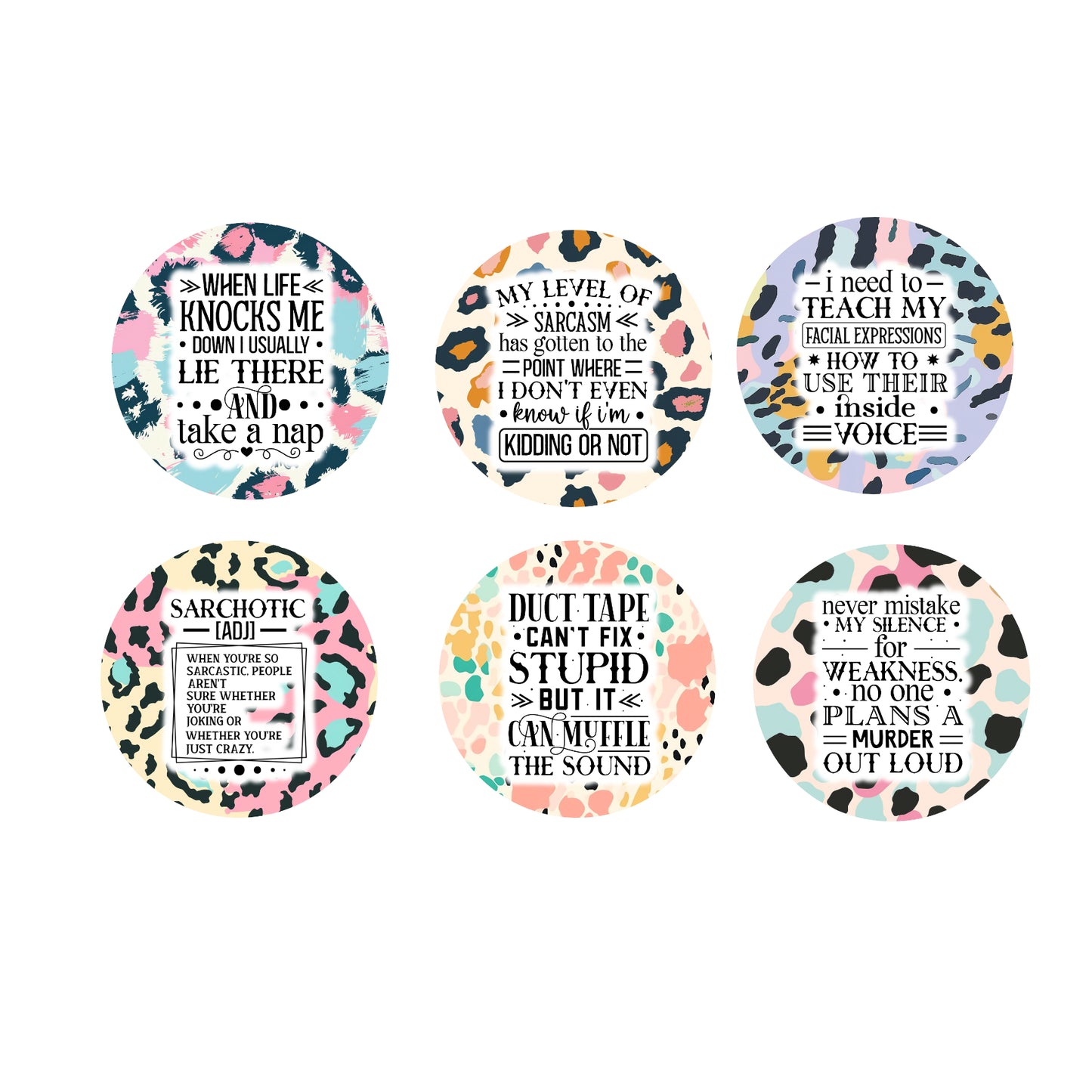 Ceramic Coaster Set - Funny Quotes