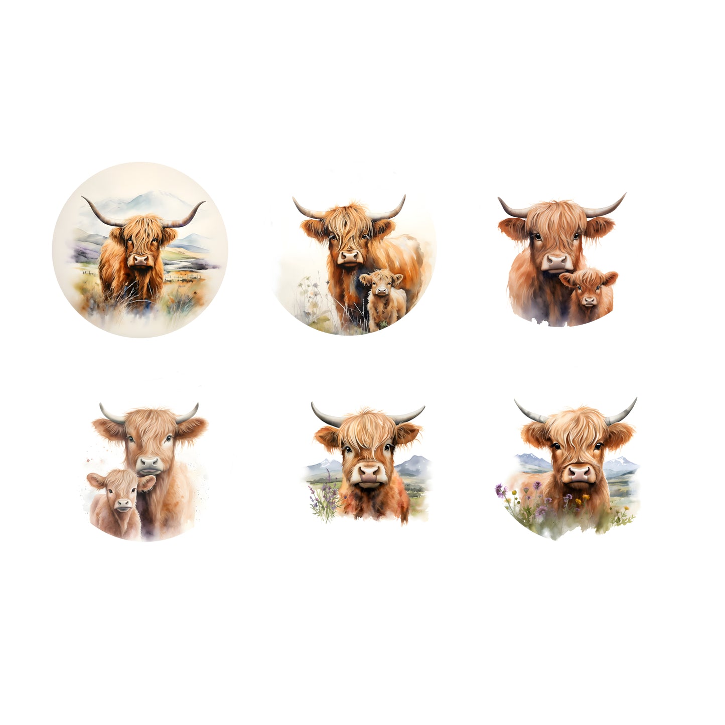 Coaster Set - Highland Cows