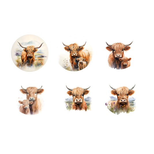 Coaster Set - Highland Cows