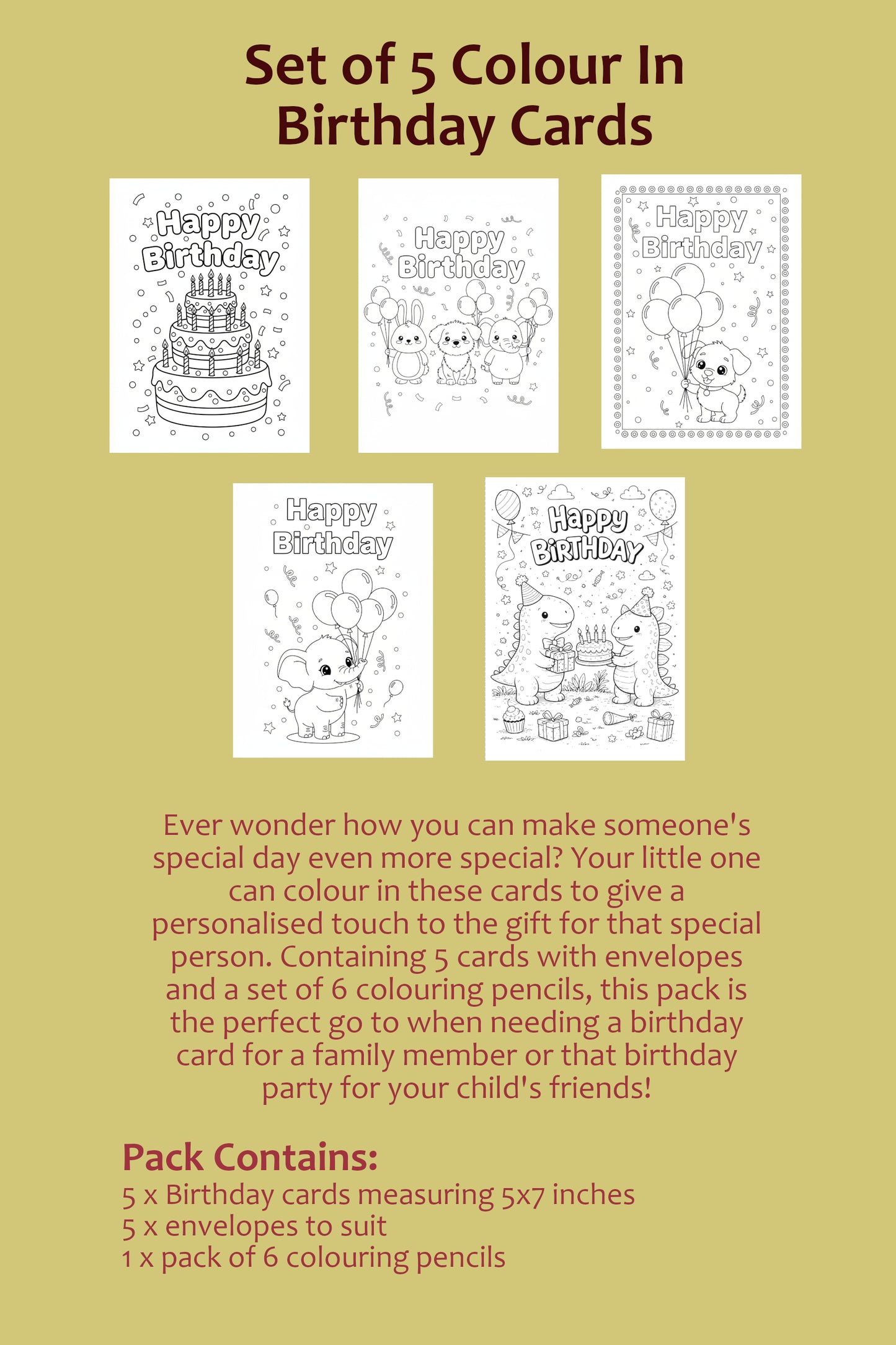 Birthday Colour In Card Pack #4