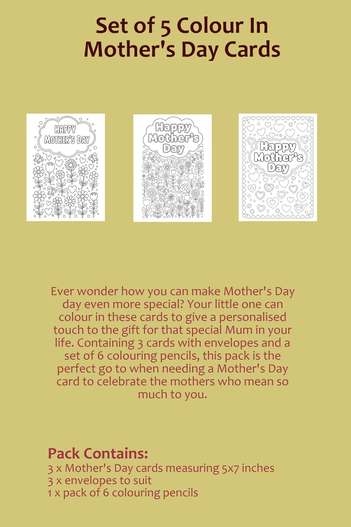 Mother's Day Colour In Card Pack 2