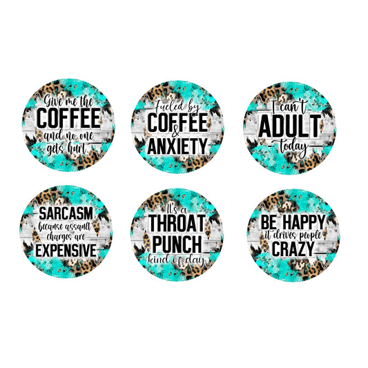 Ceramic Coaster Set - Sarcastic Coffee