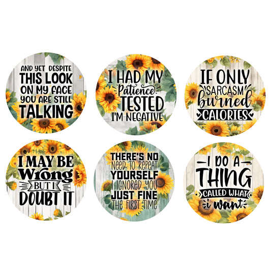Coaster Set - Sarcastic Sunflower