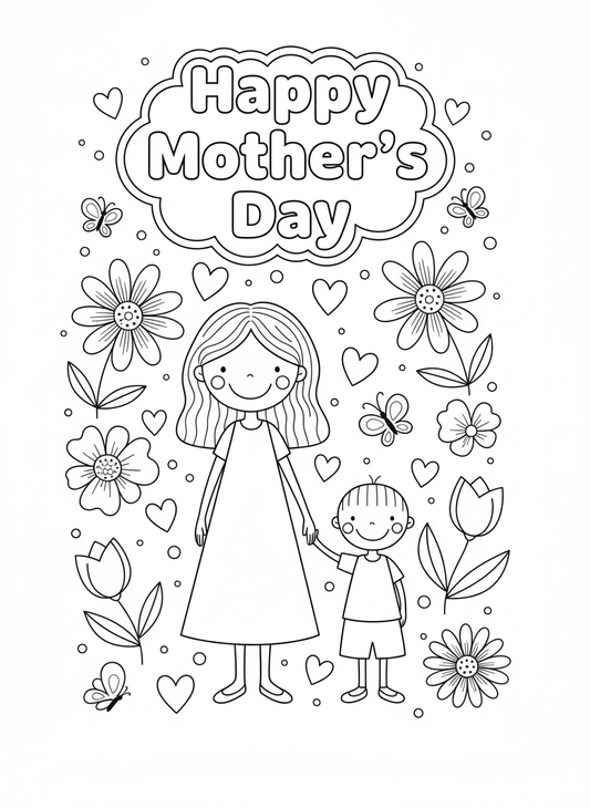 Mother's Day Colour In Card Pack 1
