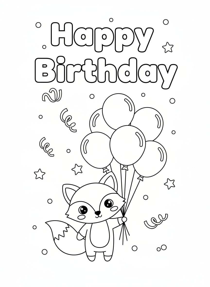 Birthday Colour In Card Pack #6
