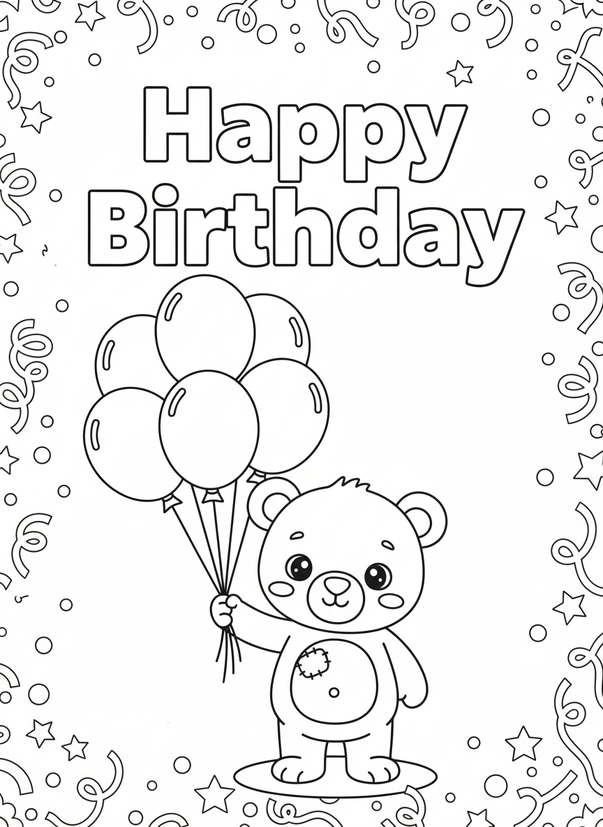 Birthday Colour In Card Pack #6