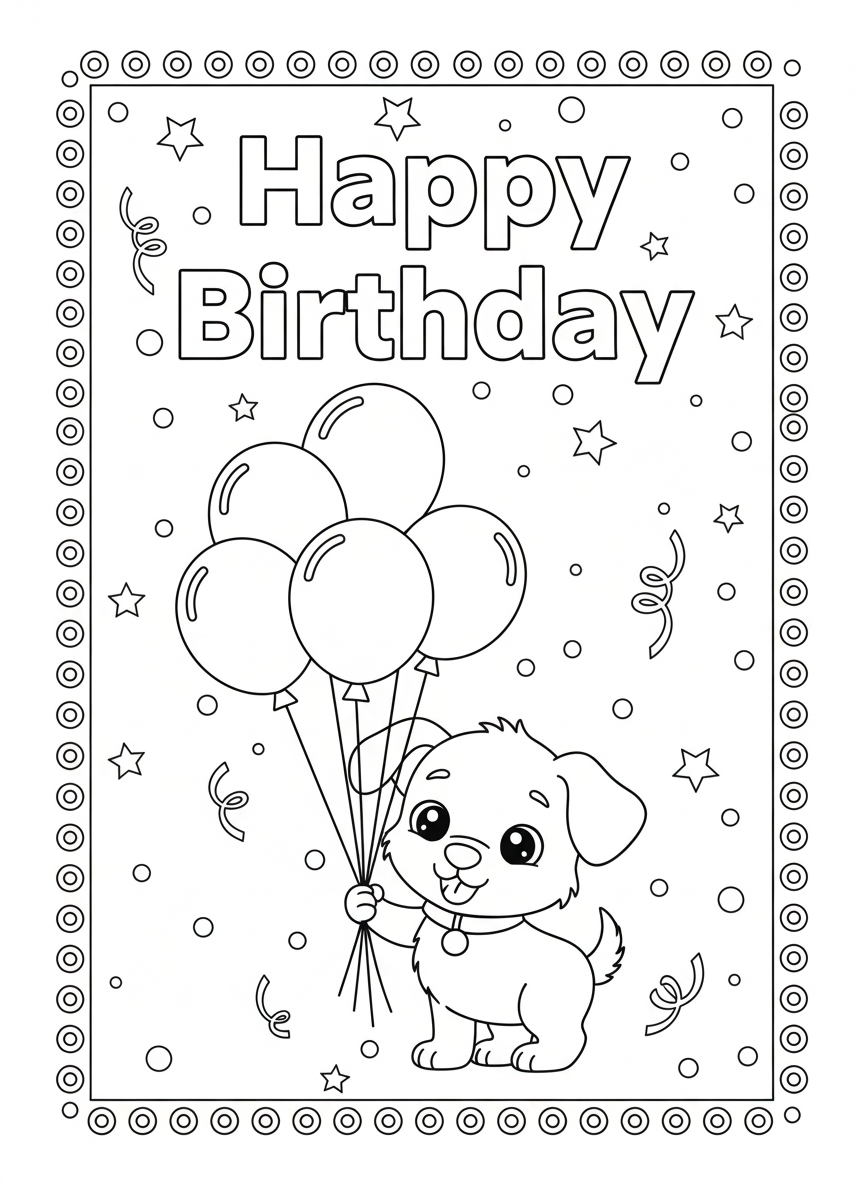 Birthday Colour In Card Pack #4