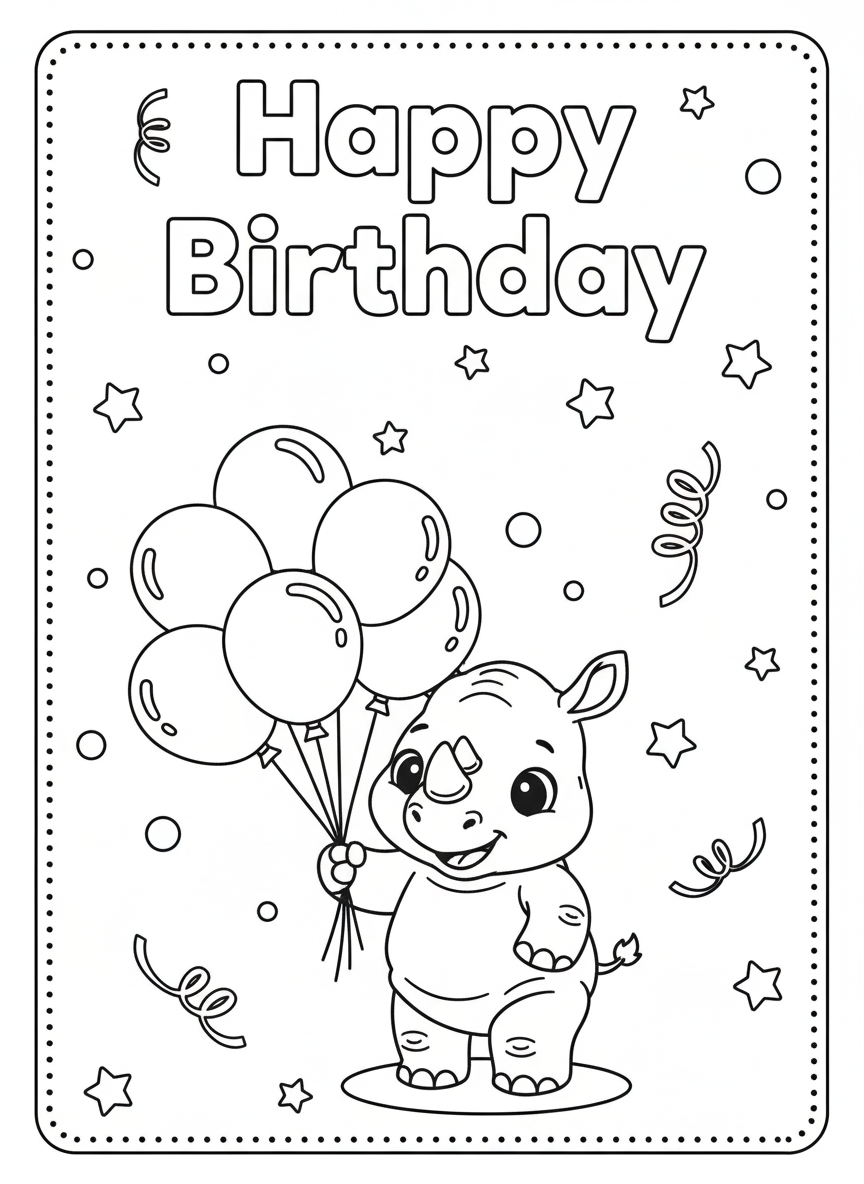 Birthday Colour In Card Pack #3