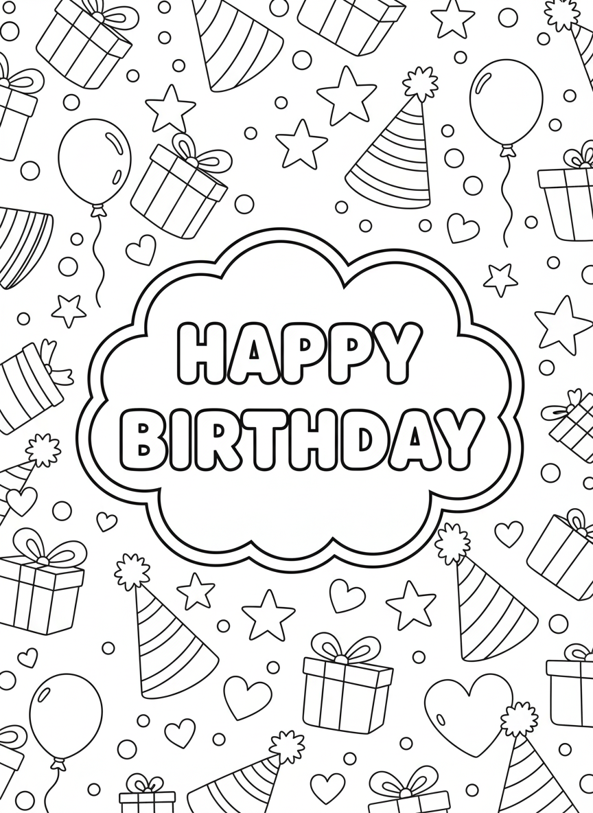 Birthday Colour In Card Pack #6