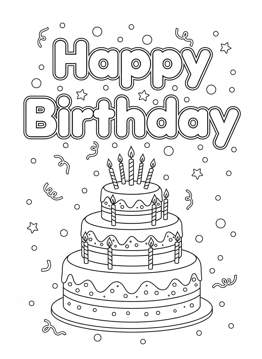 Birthday Colour In Card Pack #3