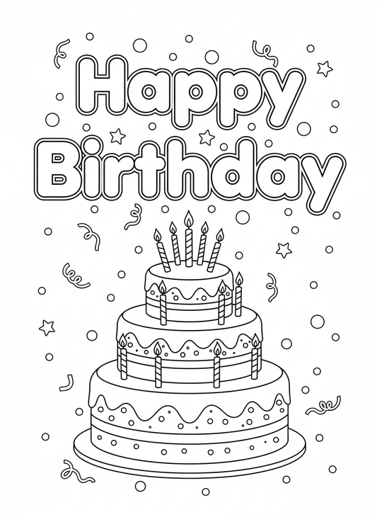 Birthday Colour In Card Pack #3