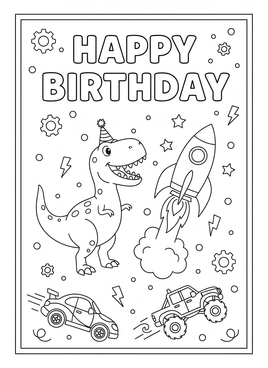 Birthday Colour In Card Pack #1