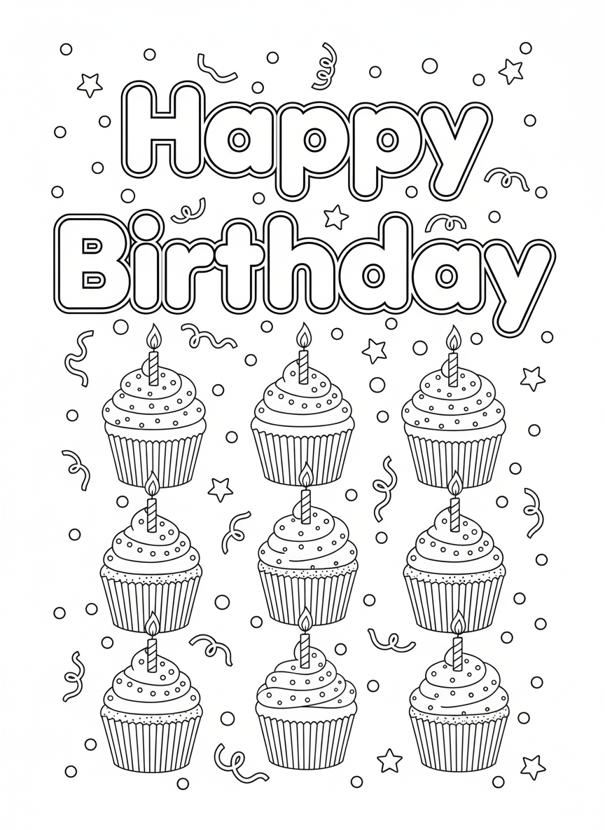 Birthday Colour In Card Pack #5