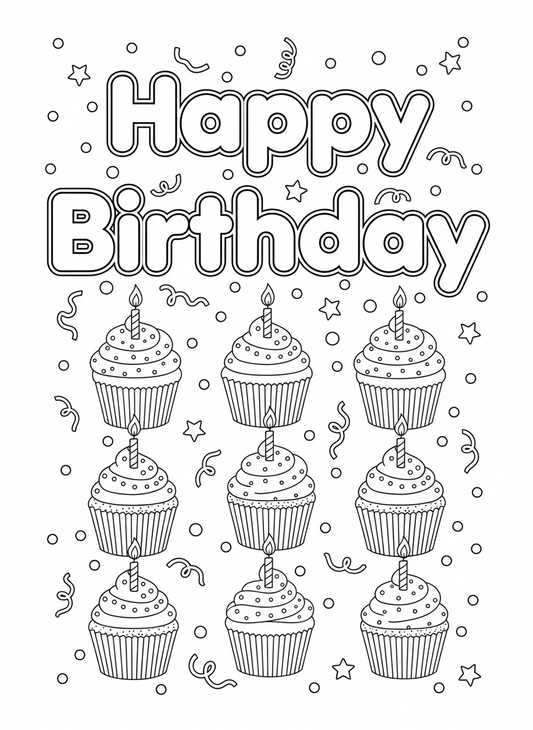 Birthday Colour In Card Pack #5