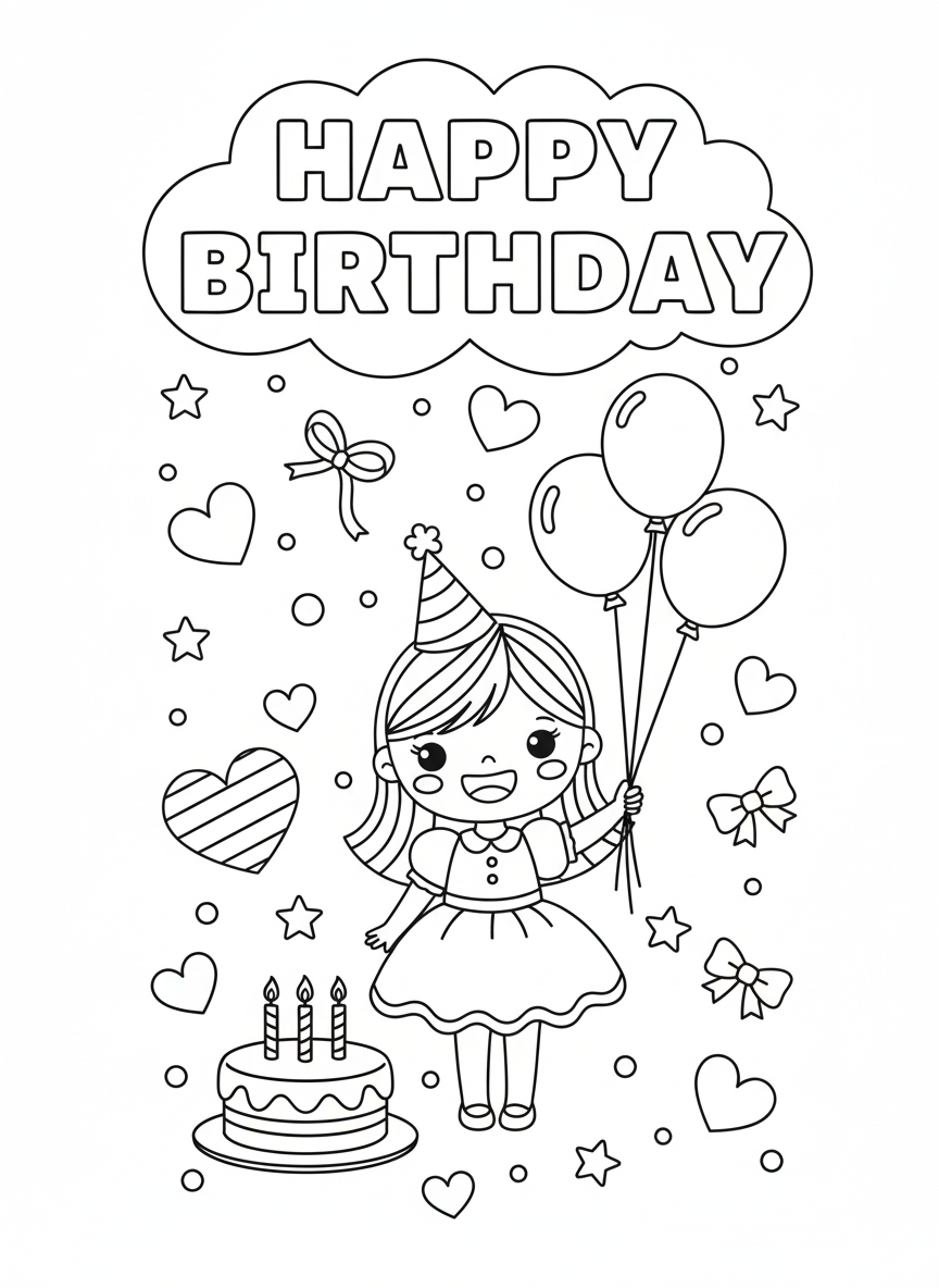 Birthday Colour In Card Pack #7