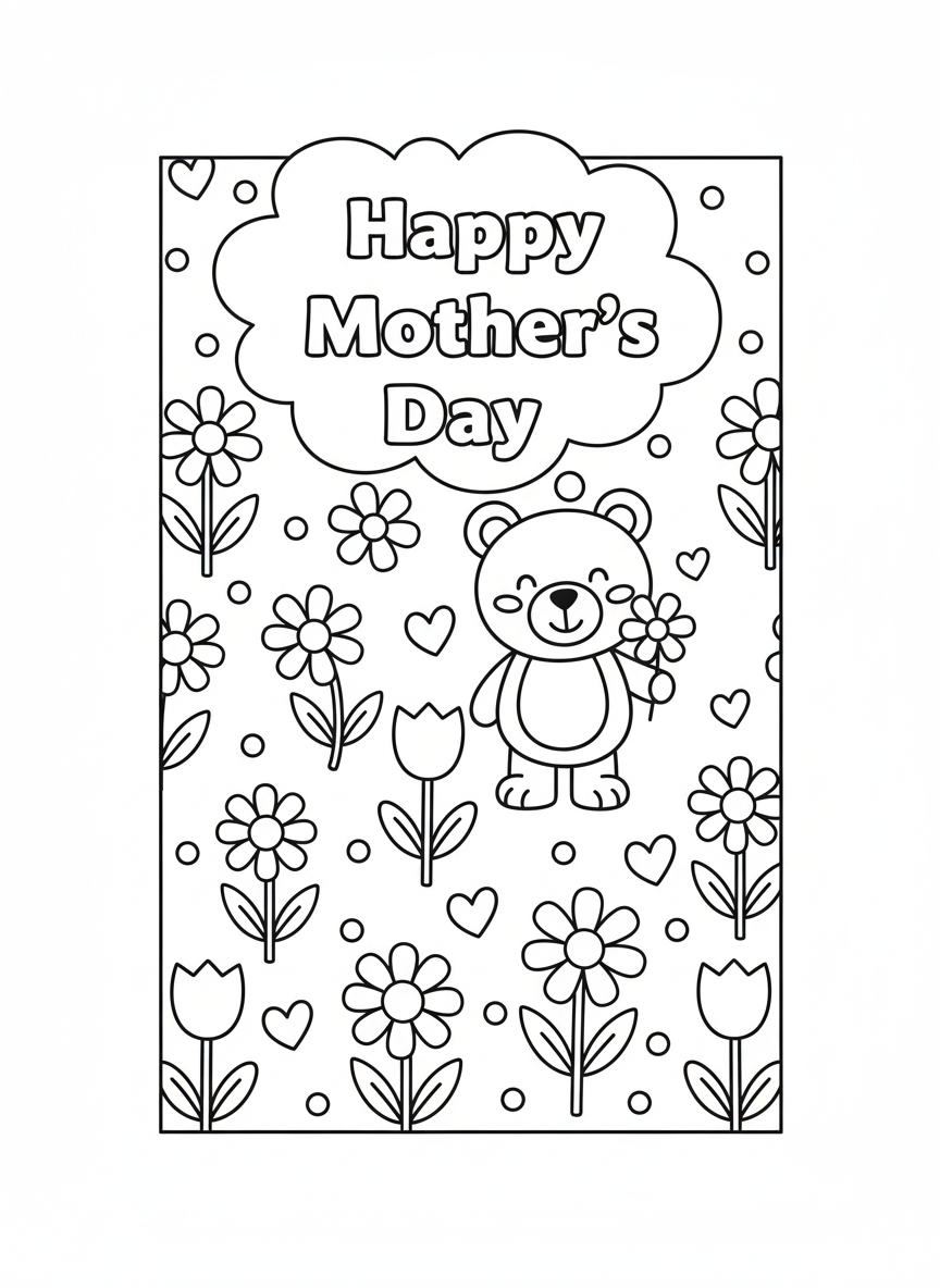 Mother's Day Colour In Card Pack 1