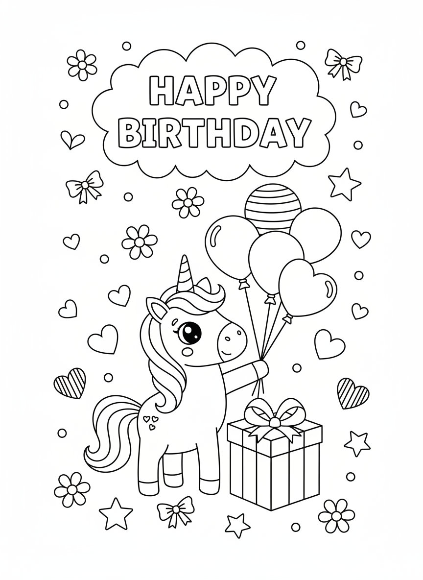 Birthday Colour In Card Pack #7