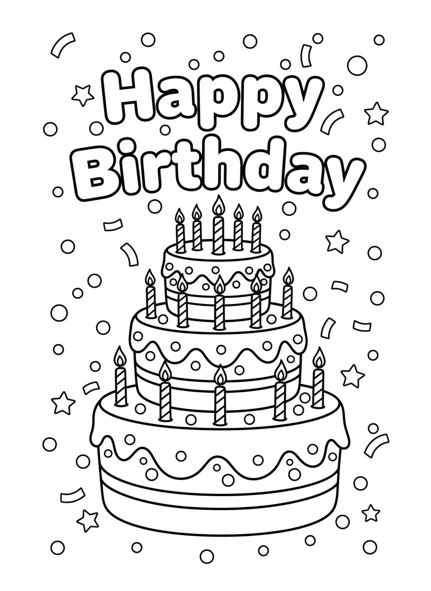 Birthday Colour In Card Pack #4