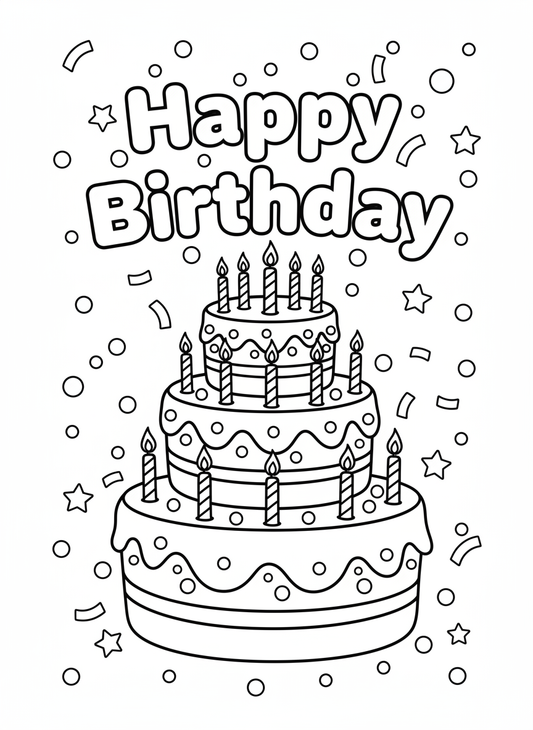 Birthday Colour In Card Pack #4