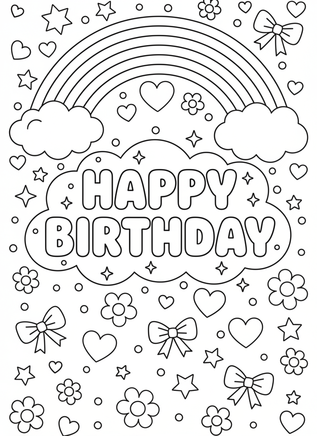 Birthday Colour In Card Pack #7