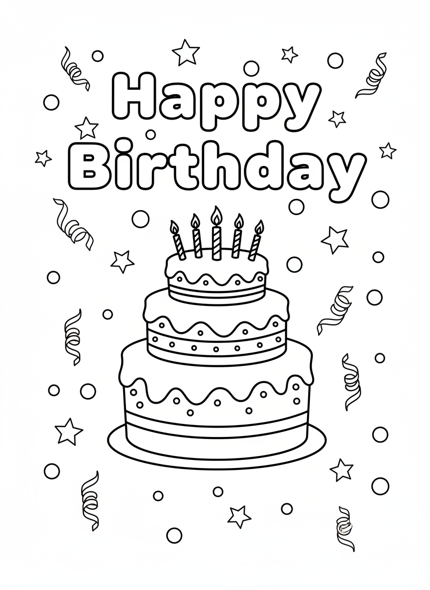 Birthday Colour In Card Pack #2