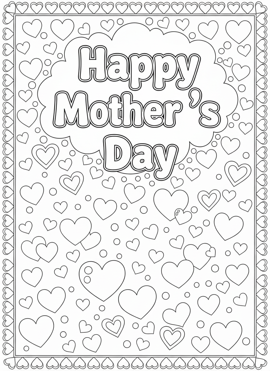 Mother's Day Colour In Card Pack 1