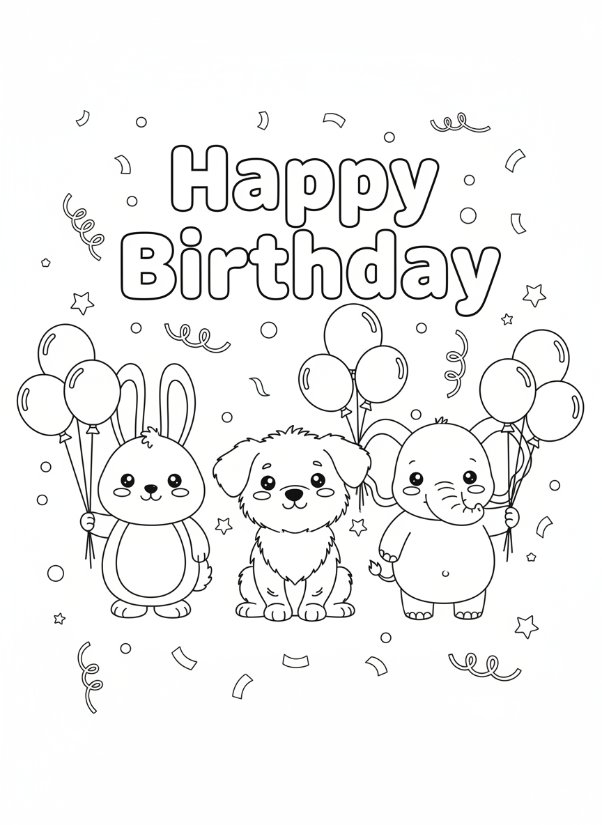 Birthday Colour In Card Pack #4